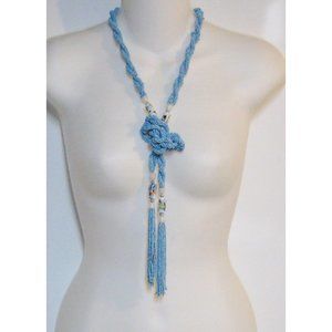 Antique Lariat Beaded Necklace-1920's-55in Long-Flapper Necklace